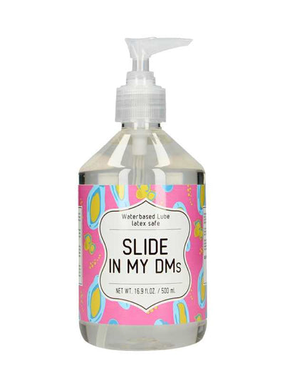slide in my dm's lubricant is a handy 500ml pump bottle 
